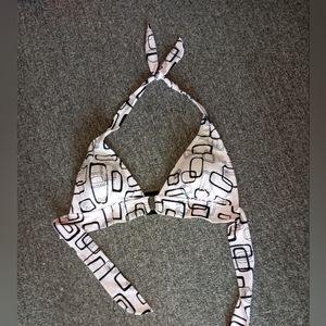 Vintage Pastel pink and black bikini top Plus size 16